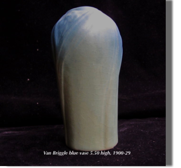 Van Briggle blue vase, 5.50" high, 1900-29