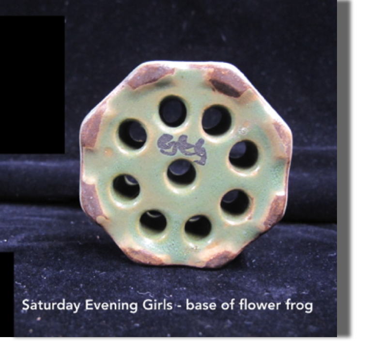 SEG, back of flower frog, signed SEG