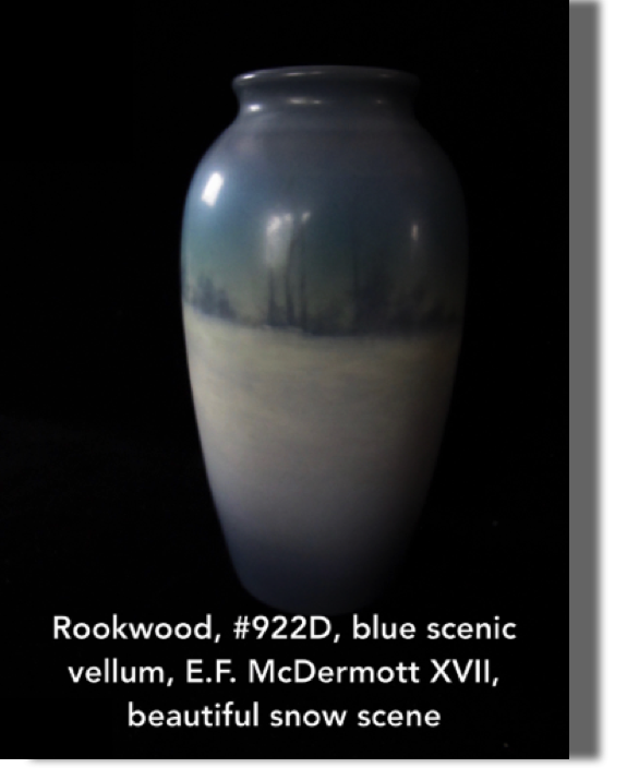 #922D, 7.50' high, blue scenic value, E.F. McDermott, lovely snow scene, XVII