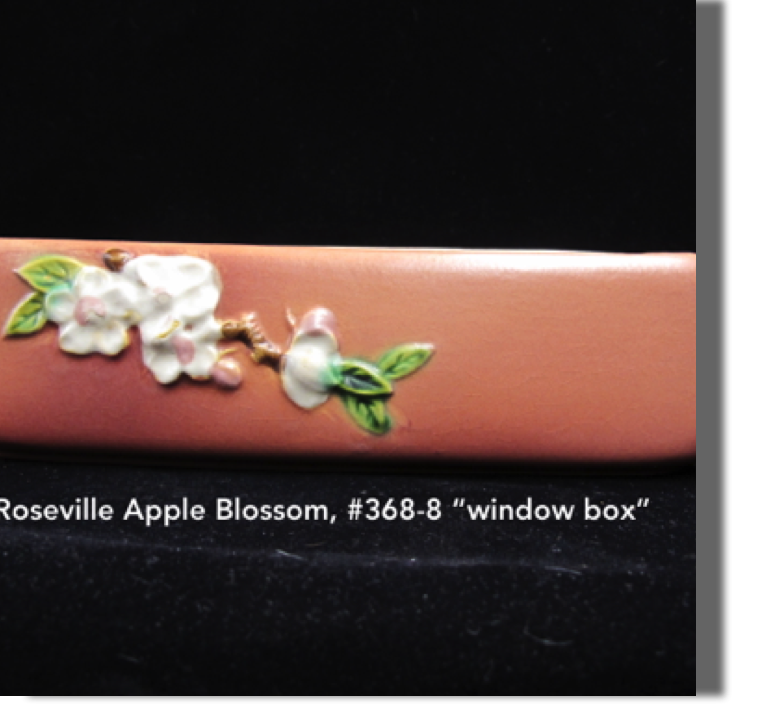 Roseville Apple Blossom, 1948, window box, #368-8, 2.5"x10.5"