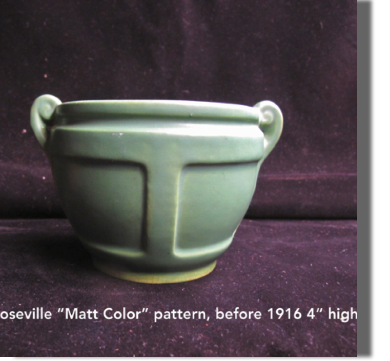 Roseville 'Matt Green' before 1916, patten 548-4, 4" high bowl