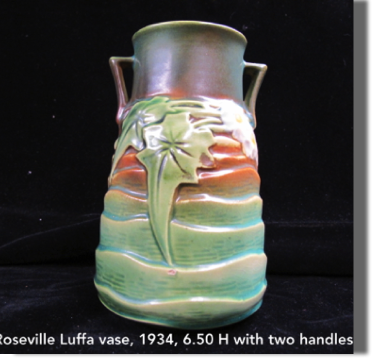 Luffa vase, 1934, 6.50" hight with two handles