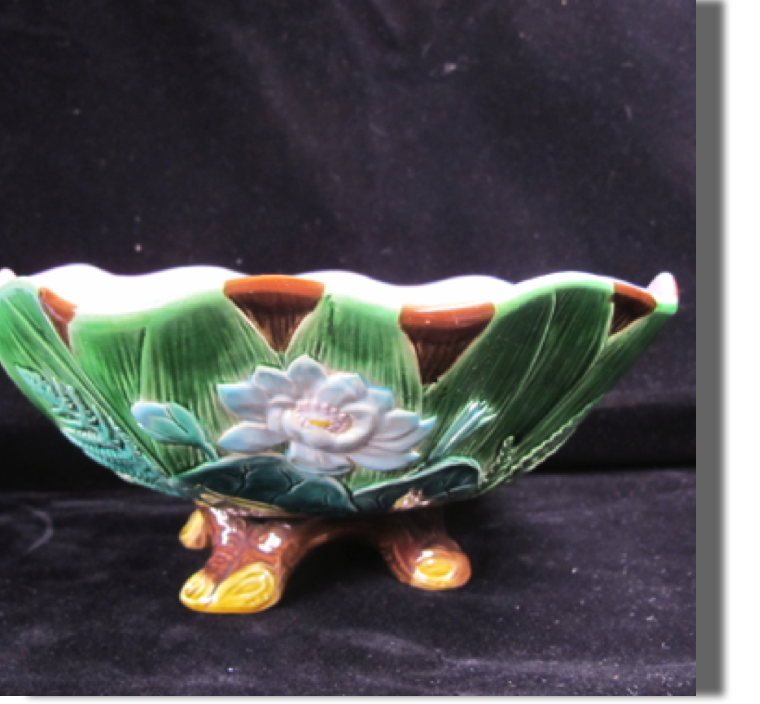 Holdcroft bowl with beautiful pink interior with water lily